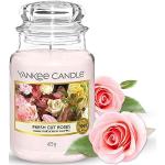 Reduzierte Rosa 150 cm Yankee Candle Fresh Cut Roses Duftkerzen im Glas mit Deckel 