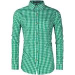 Grüne Karo Langärmelige Herrenlangarmhemden aus Baumwolle Größe L zum Oktoberfest 