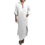Weiße Unifarbene Langärmelige Bademäntel kurz für Herren Größe 3 XL für den für den Sommer 