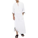 Weiße Unifarbene Strandmode aus Leinen für Herren Größe 3 XL 