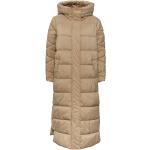 Braune Gesteppte Y.A.S Maxi Damensteppmäntel & Damenpuffercoats mit Kapuze Größe L für den für den Herbst 