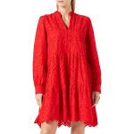 Reduzierte Rote Y.A.S Bio Mini V-Ausschnitt Spitzenkleider aus Spitze für Damen Größe M 