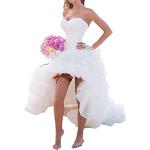 Elfenbeinfarbene Elegante Brautkleider A-Linie aus Organza für Damen Größe S Große Größen 