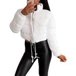 Weiße Gesteppte Skater Mini Stehkragen Leichte Daunenjacken mit Reißverschluss maschinenwaschbar für Damen Größe M für Partys für den für den Winter 