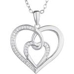 Silberne Infinity Ketten & Unendlich Ketten aus Stoff mit Zirkonia graviert für Damen zum Valentinstag 