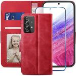 Rote Samsung Galaxy A53 Hüllen Art: Flip Cases mit Bildern aus Leder mit Ständer für Herren 