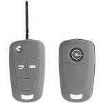 Yayago Silikon Hülle für Opel Seat 2-Tasten Autoschlüssel Schlüssel Schutzhülle Etui Key Case KFZ Schutz Cover in grau