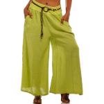 Neongrüne Unifarbene Casual YC Fashion & Style Leinenhosen aus Leinen für Damen Einheitsgröße 
