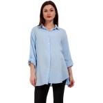 Blaue Bluse mit Wollspitze Mode Blusen Hemd-Blusen 