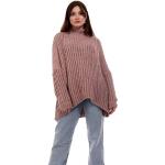 Altrosa Unifarbene Oversize Langärmelige YC Fashion & Style Rundhals-Ausschnitt Grobstrickpullover mit Kapuze für Damen Einheitsgröße Tall für den für den Herbst 