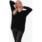Schwarze Unifarbene Casual Langärmelige YC Fashion & Style Rundhals-Ausschnitt Strickpullover aus Polyamid für Damen Einheitsgröße für den für den Herbst 