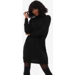 Schwarze Unifarbene Langärmelige YC Fashion & Style Rollkragen Strickkleider aus Polyamid mit Kapuze für Damen Einheitsgröße für Partys 