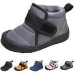 Graue Outdoor Schuhe mit Klettverschluss Gefüttert für Kinder Größe 23 für den für den Winter 