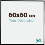 yd. Your Decoration - Bilderrahmen 60x60 cm - Bilderrahmen aus Kunststoff mit Acrylglas - Antireflex - Ausgezeichnete Qualität - Schwarz Matt - Fotorahmen - Evry