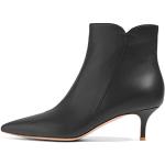 Schwarze Elegante Vegane Spitze Kitten-Heel-Absatz High Heel Stiefeletten & High Heel Boots mit Reißverschluss für Damen Größe 44 