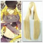 ydound Anime Coser Wig Anime Noragami Bishamon Blond 100 cm lang Golden gerade gerade widerstandsfähig Kunsthaar Cosplay Props Halloween + kostenlose Perücke