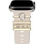 Goldene Uhrenarmbänder aus Silikon mit Metallarmband für Damen 