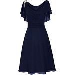 Dunkelblaue Vintage Kurze Abendkleider aus Jersey für Damen Größe M zum Abschlussball für den für den Sommer 