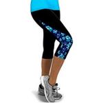 YEBIRAL Damen Sport-Leggings 3/4 Länge Bunte Sporthose Stretch Workout Fitness Jogginghose Trainingshose Yogahosen (Mehrfarbig-03, L)