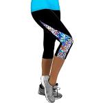 YEBIRAL Damen Sport-Leggings 3/4 Länge Bunte Sporthose Stretch Workout Fitness Jogginghose Trainingshose Yogahosen (Mehrfarbig-05, L)