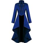 Blaue Gesteppte Gothic Maxi Damensteppmäntel aus Wolle mit Kapuze Größe 3 XL für den für den Frühling 