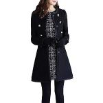 Schwarze Gesteppte Elegante Mini Trenchcoats kurz aus Wolle mit Kapuze für Damen Größe S für den für den Herbst 