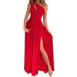 Rote Unifarbene Elegante Maxi Schulterfreie Lange Abendkleider enganliegend für Damen Übergrößen für den für den Sommer 