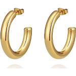 YeGieonr Chunky Gold Ohrringe für Damen, Leichte Edelstahl Hohle Offene Creolen mit 18K Echtem Vergoldete, Hypoallergen Modeschmuckgeschenke für Frauen und Mädchen