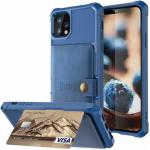Blaue Vegane iPhone 12 Hüllen Art: Geldbörsen aus Kunststoff mit Ständer 