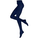 Marineblaue Unifarbene Strickstrumpfhosen aus Baumwolle für Damen Größe 44 für den für den Herbst 