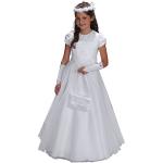 Weiße Kinderfestkleider mit Reißverschluss aus Spitze für Mädchen Größe 134 