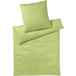 Reduzierte Grüne Unifarbene Yes for Bed Baumwollbettwäsche mit Reißverschluss aus Mako-Satin maschinenwaschbar 200x200 