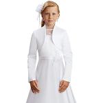 Reduzierte Weiße Elegante Festliche Kindermode aus Satin für Mädchen Größe 140 