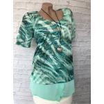 Mintgrüne Kurzärmelige Yest Tunika-Blusen für Damen Größe 3 XL für den für den Sommer 