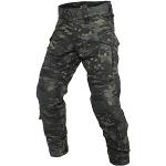 Schwarze Camouflage Camouflagehosen mit Klettverschluss für Herren Größe 3 XL 