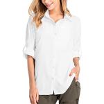Reduzierte Weiße Casual Langärmelige Festliche Blusen mit Knopf aus Seide für Damen Größe 3 XL für den für den Sommer 
