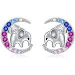 Silberne Elefanten Ohrringe aus Silber für Kinder zum Muttertag 