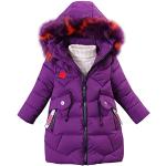 Violette Wasserdichte Winddichte Kinderkapuzenmäntel für Mädchen Größe 158 für den für den Winter 