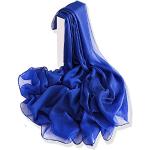Royalblaue Unifarbene Crinkle-Schals aus Chiffon für Damen für den für den Sommer 