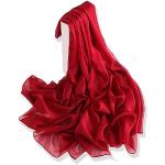 Bordeauxrote Bestickte Elegante Crinkle-Schals aus Chiffon Handwäsche für Damen 