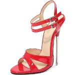 Rote Sexy Spitze High Heels & Stiletto-Pumps durchsichtig mit Riemchen in Normalweite wasserdicht für Damen Größe 39 