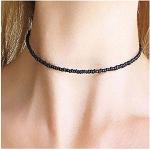 Schwarze Boho Perlenketten aus Kunststoff für Damen für Partys 