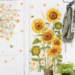Gelbe 3D Wandtattoos mit Blumenmotiv 