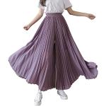 Violette Unifarbene Elegante Atmungsaktive Palazzo-Hosen aus Chiffon für Damen Größe XL für Partys 