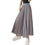 Graue Unifarbene Elegante Atmungsaktive Palazzo-Hosen aus Chiffon für Damen Größe XL für Partys 