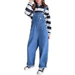 Blaue Streetwear Atmungsaktive Jeans-Latzhosen für Kinder aus Denim für Mädchen Größe 140 