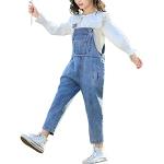 Blaue Streetwear Atmungsaktive Jeans-Latzhosen für Kinder aus Denim für Mädchen 