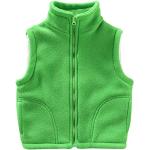 Grüne Stehkragen Kinderfleecewesten mit Reißverschluss aus Fleece für Mädchen Größe 110 für den für den Frühling 