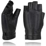 Schwarze Fingerlose Handschuhe & Halbfinger-Handschuhe aus Lammleder für Damen Größe S für Partys für den für den Winter 