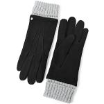 Schwarze Elegante Gefütterte Handschuhe aus Veloursleder für Damen Größe S für den für den Winter 